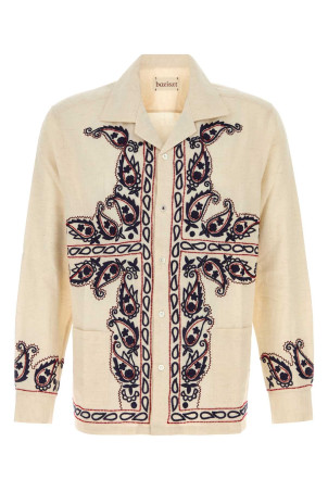 Melange sand silk Memento shirt Beige BAZISZT (SR20012)