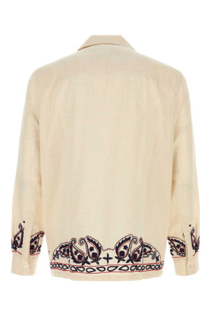 Melange sand silk Memento shirt Beige BAZISZT (SR20012)