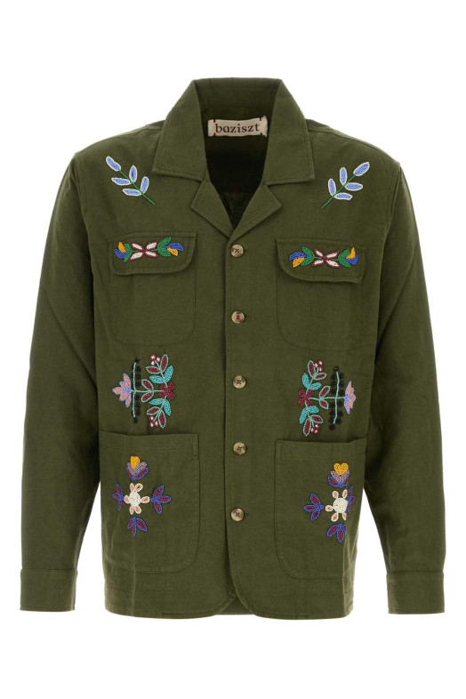 Olive green cotton Neon blazer BAZISZT (SR48012)