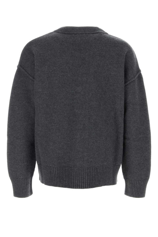 Dark grey wool cardigan AMI (UKC367018)