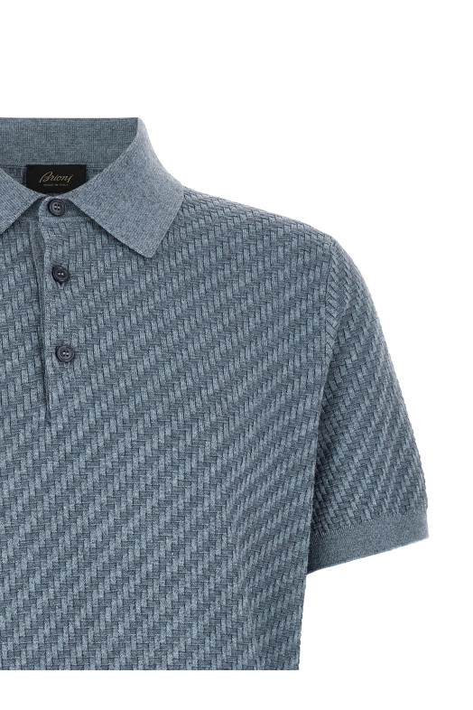 'Trama' weaving polo Blue