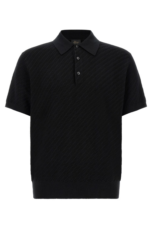 'Trama' weaving polo Black