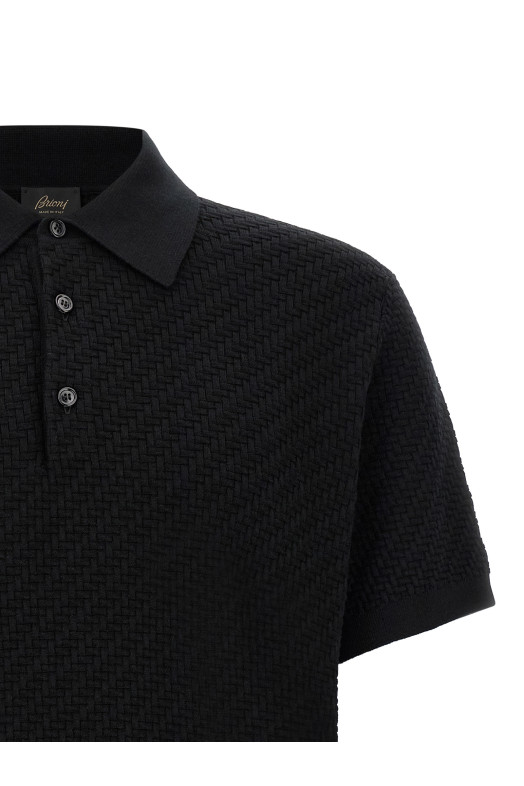 'Trama' weaving polo Black