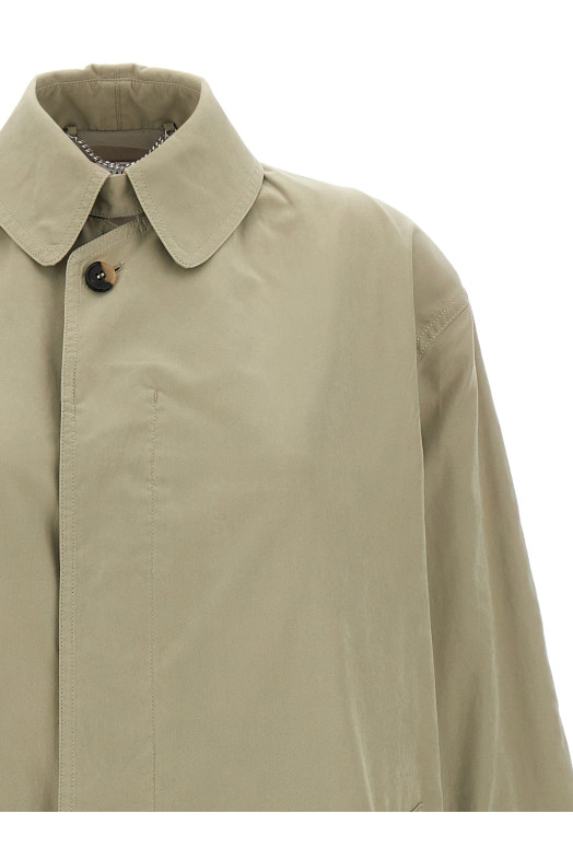Однобортный тренч зеленого цвета MAISON MARGIELA S51AH0184M35137115