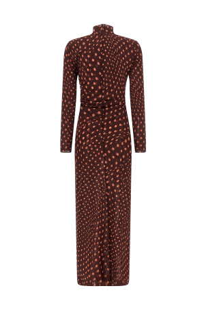 Polka dot mesh dress Bordeaux