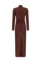 Polka dot mesh dress Bordeaux