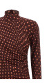 Polka dot mesh dress Bordeaux