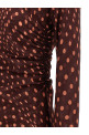 Polka dot mesh dress Bordeaux
