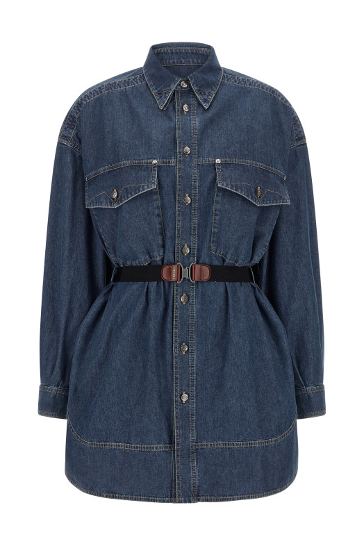 Chambray denim dress Blue