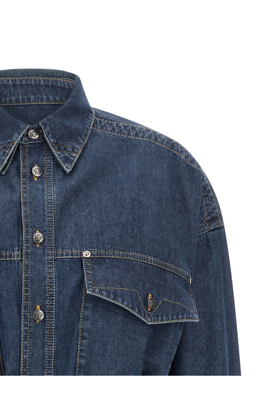 Chambray denim dress Blue