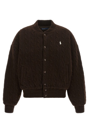 Braided bomber jacket Brown