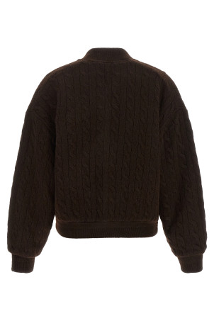 Braided bomber jacket Brown