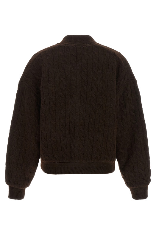 Braided bomber jacket Brown