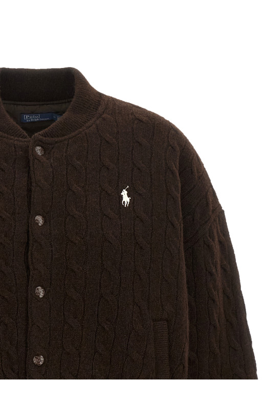 Braided bomber jacket Brown