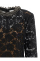Lace dress with jewel collar Black