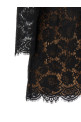Lace dress with jewel collar Black