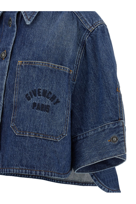 Джинсовая рубашка синего цвета GIVENCHY BW61J7517B420