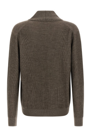 Shawl neck cardigan Brown