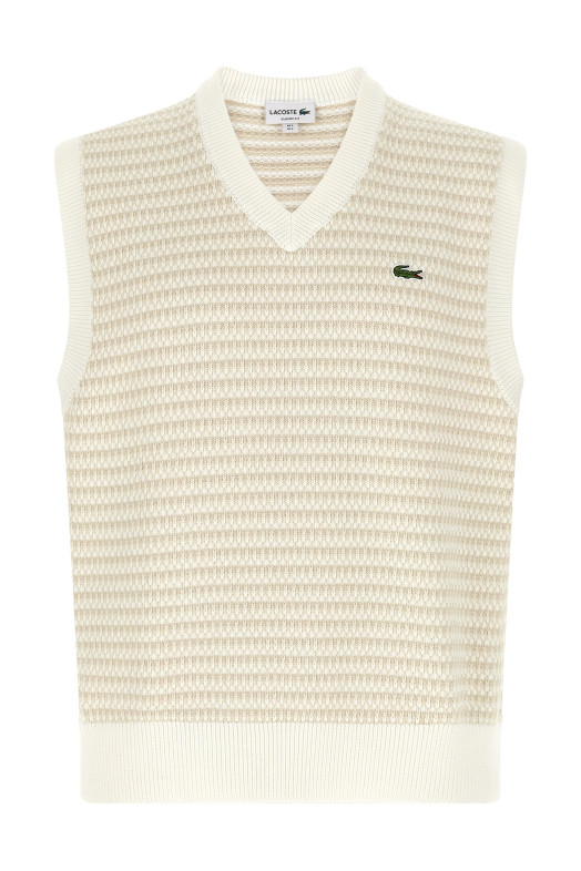 Вязаный жилет, бежевый LACOSTE AH8577WL6