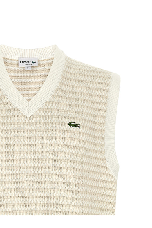 Вязаный жилет, бежевый LACOSTE AH8577WL6