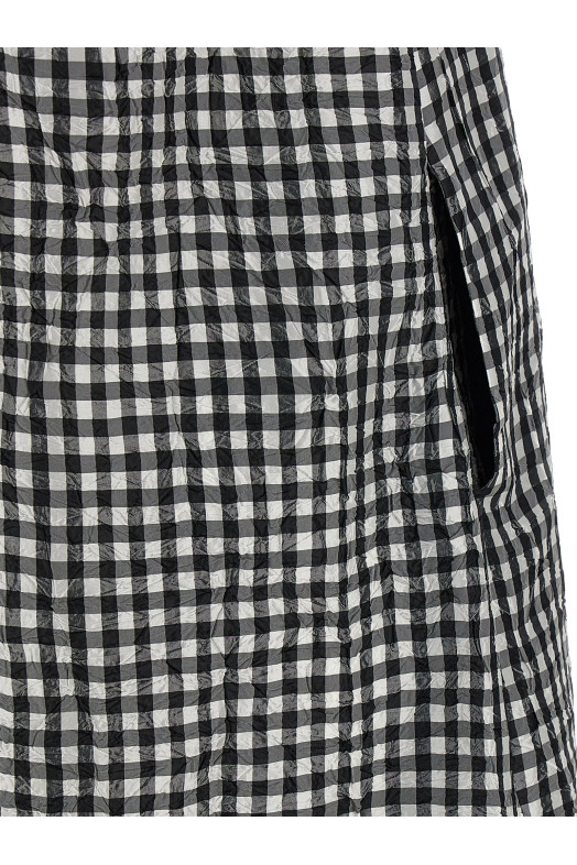 'Crinkled Check Long' dress Black