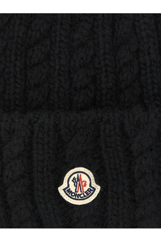 Вязаная шапка-бейсболка, чёрная MONCLER L20933B00031N0403999