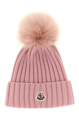 Pompon wool beanie Pink