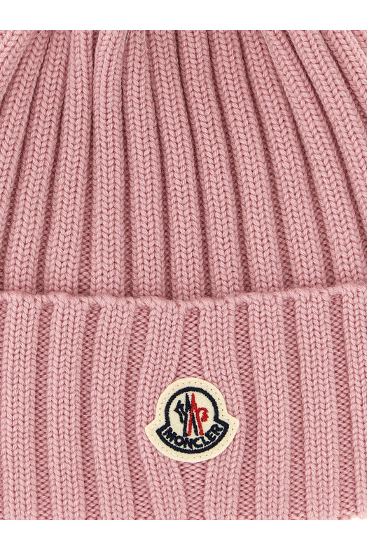 Pompon wool beanie Pink
