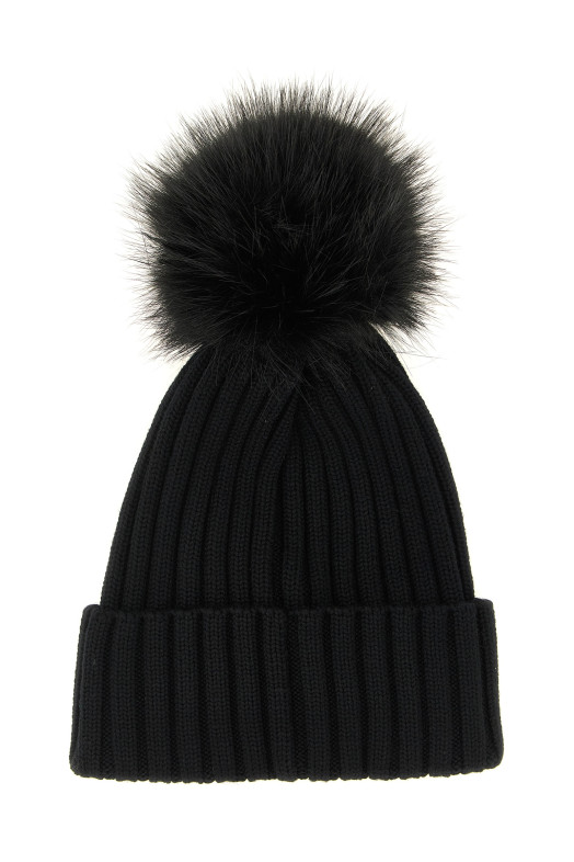 Шерстяная шапка с помпоном, чёрная MONCLER L20933B00039M1131999