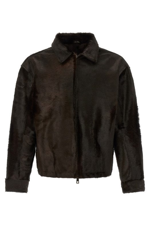 Куртка из пони-шерсти, коричневая GIORGIO BRATO GU27F28005BCHTMORO
