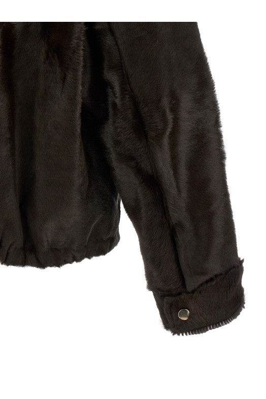 Куртка из пони-шерсти, коричневая GIORGIO BRATO GU27F28005BCHTMORO