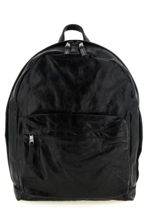 'Eastpack' Leather Backpack Black
