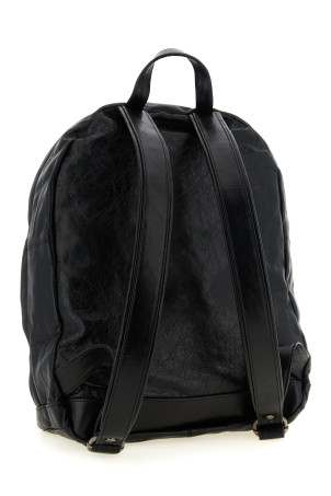 'Eastpack' Leather Backpack Black