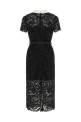 Lace dress with collar Black