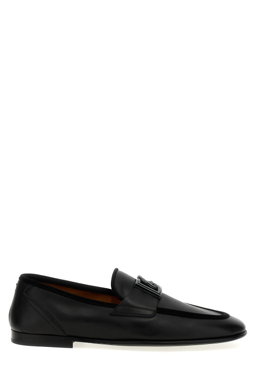 Лоферы с логотипом, черные DOLCE & GABBANA A50462A6O7080999