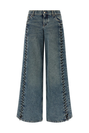 Lace-up jeans Blue