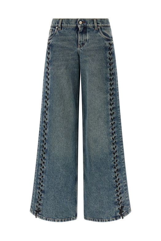 Джинсы на шнурках, синие STELLA MCCARTNEY 6D04563SQH474152