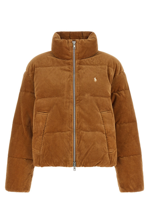 Corduroy down jacket Brown