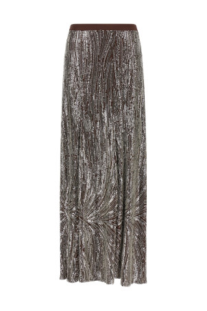 Sequin and pearl skirt Brown