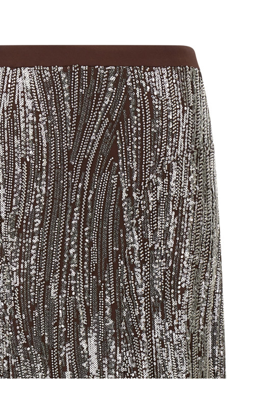 Sequin and pearl skirt Brown