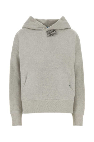 Melange grey cotton oversize sweatshirt PRADA (134734SOOO6103)
