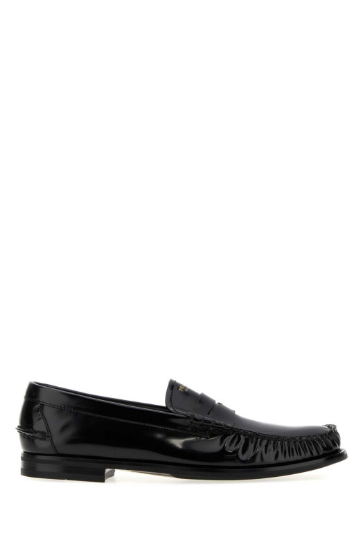 Black leather loafers Black PRADA (2DB239FX000055)