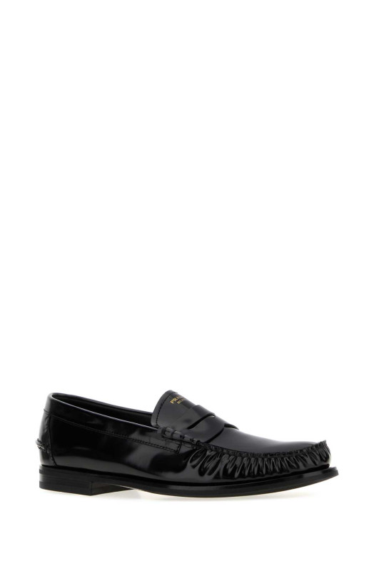 Black leather loafers Black PRADA (2DB239FX000055)