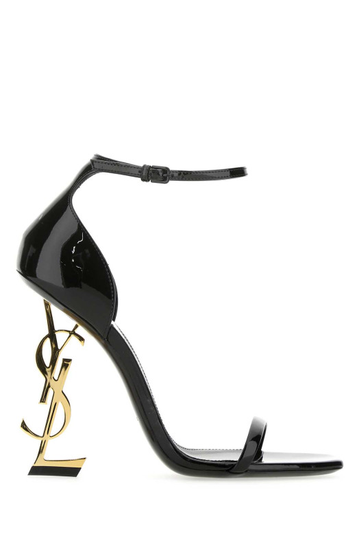 Black leather Opyum 110 sandals Black SAINT LAURENT (5576621TV1A)