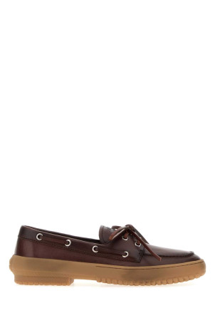 Chocolate leather loafers MIU MIU (5D793EF005070)