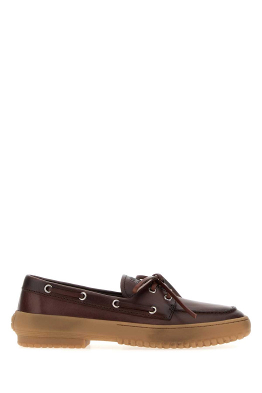 Chocolate leather loafers MIU MIU (5D793EF005070)