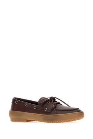 Chocolate leather loafers MIU MIU (5D793EF005070)