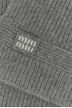 Серый шарф из шерстяной смеси MIU MIU (5FS0482F8S)