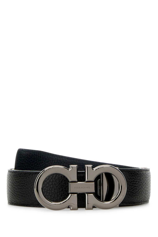 Двусторонний ремень из черной кожи SALVATORE FERRAGAMO (679710687611)