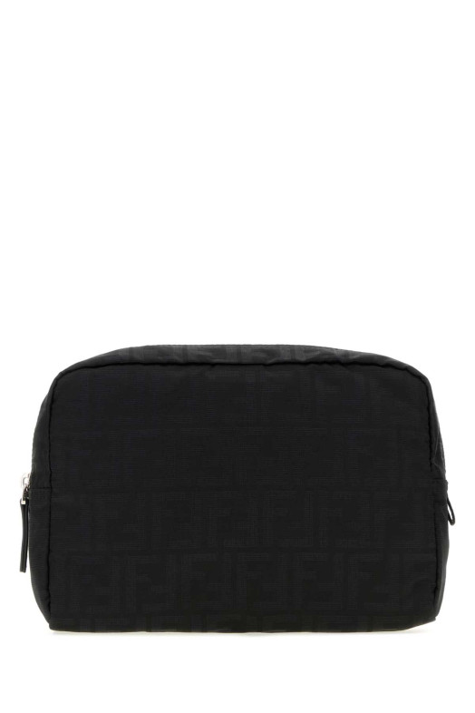 Embroidered fabric medium beauty case Black FENDI (8N0220B1J2)